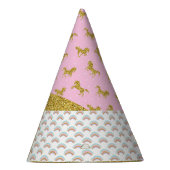 金ゴールドグリッターユニコーンレインボウズパーティーハット パーティーハット (右)