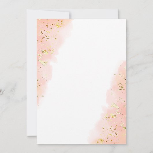 金ゴールドグリッターユニコーンレインボーバースデーパーティー 招待状 (裏面)