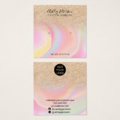 金ゴールドグリッターユニコーン大理石スタッズイヤリングディスプレイ (正面&裏面)