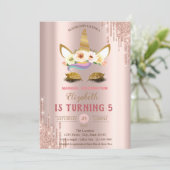 金ゴールドグリッターユニコーン、バラ金ゴールドドリプス誕生日 招待状 (スタンド正面)