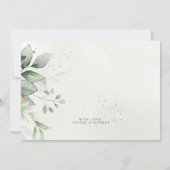 金ゴールドグリッターユーカリ結婚プスサンキューカード サンキューカード (裏面)