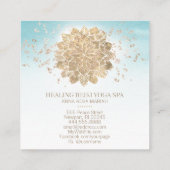 *~*金ゴールドグリッターヨガスピリチュアル霊気アクア スクエア名刺 (裏面)