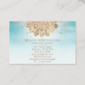 *~*金ゴールドグリッターヨガスピリチュアル霊気マンダラティール(緑がかった色) 名刺 (裏面)