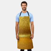 金ゴールドグリッターライト、ヴィンテージクリスマステクスチャ。 エプロン (着用した状態)