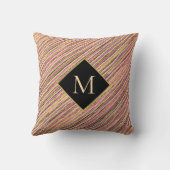 金ゴールドグリッターラグジュアリーモノグラムストライプズ クッション (裏面)