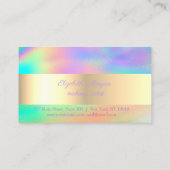 金ゴールドグリッターラッフェイクシュ型ホログラフィカラフルック ロイヤリティカード (裏面)