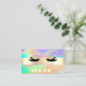 金ゴールドグリッターラッフェイクシュ型ホログラフィカラフルック ロイヤリティカード (スタンド正面)