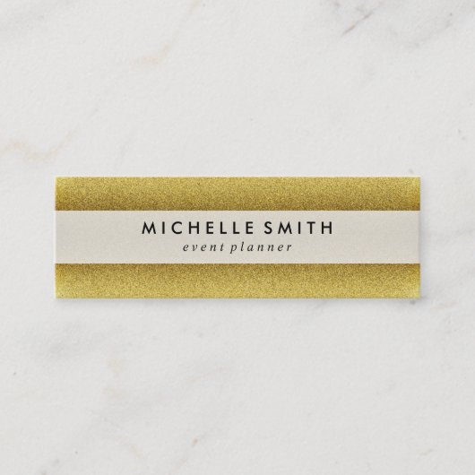 金ゴールドグリッターラビッシュデラックス スキニー名刺 (正面)