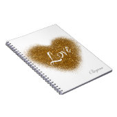 金ゴールドグリッターラブハートグラマー手帳ジャーナル ノートブック (右側)