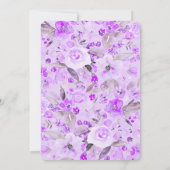 金ゴールドグリッターラベンダーフローラ水の色Sweet 16 招待状 (裏面)