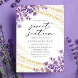 金ゴールドグリッターラベンダーSweet sixteen16誕生日 招待状<br><div class="desc">金ゴールドグリッターラベンダーSweet sixteen16誕生日</div>