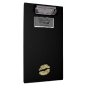 金ゴールドグリッターリップエレガントシックグラムパーソナライズされた クリップボード (右)