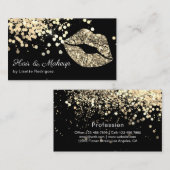 金ゴールドグリッターリップシック 名刺 (正面/裏面)