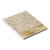 金ゴールドグリッターリップフォイル紙 パーソナライズされた ノートパッド (アングル)