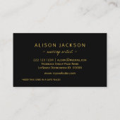 金ゴールドグリッターリップブラックグラムメイクアップアーティストロイヤリティ ロイヤリティカード (裏面)