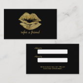 金ゴールドグリッターリップメイクアップアーティスト紹介 紹介カード (正面/裏面)