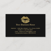 金ゴールドグリッターリップメイクアップアーティスト 名刺 (裏面)