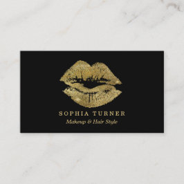金ゴールドグリッターリップメイクアップアーティスト 名刺