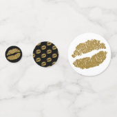 金ゴールドグリッターリップリップスティックキス美しいパーティー コンフェッティ (正面)