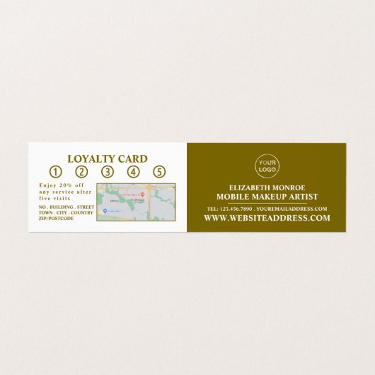金ゴールドグリッターリップ、メイクアップアーティスト、ロイヤリティカード、 名刺 (内部フラット)