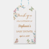 金ゴールドグリッターリトルバタフライバラベビーシャワー ギフトタグ (正面)