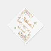 金ゴールドグリッターリトルバタフライバラベビーシャワー スタンダードカクテルナプキン (角)