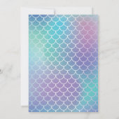 金ゴールドグリッターリトルマーメイド子供の誕生日パーティー 招待状 (裏面)