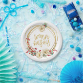 金ゴールドグリッターリース（マグノリアとベリー） ペーパープレート (パーティー)