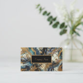 金ゴールドグリッターリーフマーブルデザイン 名刺 (スタンド正面)