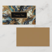 金ゴールドグリッターリーフマーブルデザイン 名刺 (正面/裏面)