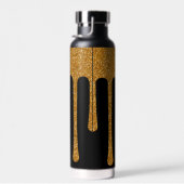 金ゴールドグリッタールックドリップドリンク ウォーターボトル (右面)