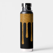 金ゴールドグリッタールックドリップドリンク ウォーターボトル (左面)