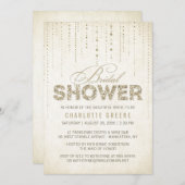 金ゴールドグリッタールックブライダルシャワー招待 招待状 (正面/裏面)