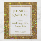 金ゴールドグリッタールックワインラベル ワインラベル (シングルラベル)