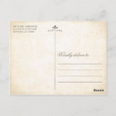 金ゴールドグリッタールック紙吹雪結婚ドットズサンキュー ポストカード (裏面)