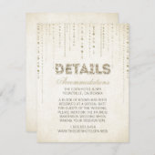 金ゴールドグリッタールック結婚ズ詳細カード エンクロージャーカード (正面/裏面)