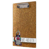 金ゴールドグリッターレインボーユニコーン先生教室 クリップボード (左)