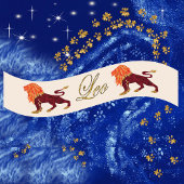 金ゴールドグリッターレオ〔占星術の〕十二宮図誕生日 サテンリボン