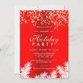 金ゴールドグリッターレッドパインズ冬企業の休み 招待状 (正面)