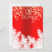 金ゴールドグリッターレッドパインズ冬企業の休み 招待状 (裏面)