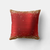 金ゴールドグリッターレッドフォイルファンシーモノグラム クッション (裏面)