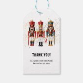 金ゴールドグリッターレッド&ブルーナツクラッカーベビーシャワー ギフトタグ (正面)