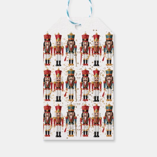 金ゴールドグリッターレッド&ブルーナツクラッカーベビーシャワー ギフトタグ (裏面)