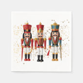 金ゴールドグリッターレッド&ブルーナツクラッカーベビーシャワー スタンダードカクテルナプキン (正面)