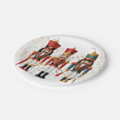 金ゴールドグリッターレッド&ブルーナツクラッカーベビーシャワー ペーパープレート (アングル)