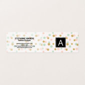 金ゴールドグリッターレトロ水玉模様パターン 名刺 (外部フラット)