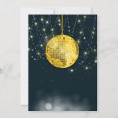 金ゴールドグリッターレトロ70sディスコボール誕生日 招待状 (裏面)
