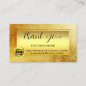 金ゴールドグリッターロゴご注文ありがとうございます 名刺 (正面)