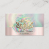 金ゴールドグリッターロータスカラフルホログラフィックインク 名刺 (正面)