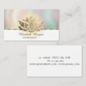 金ゴールドグリッターロータスカラフル 名刺 (正面/裏面)